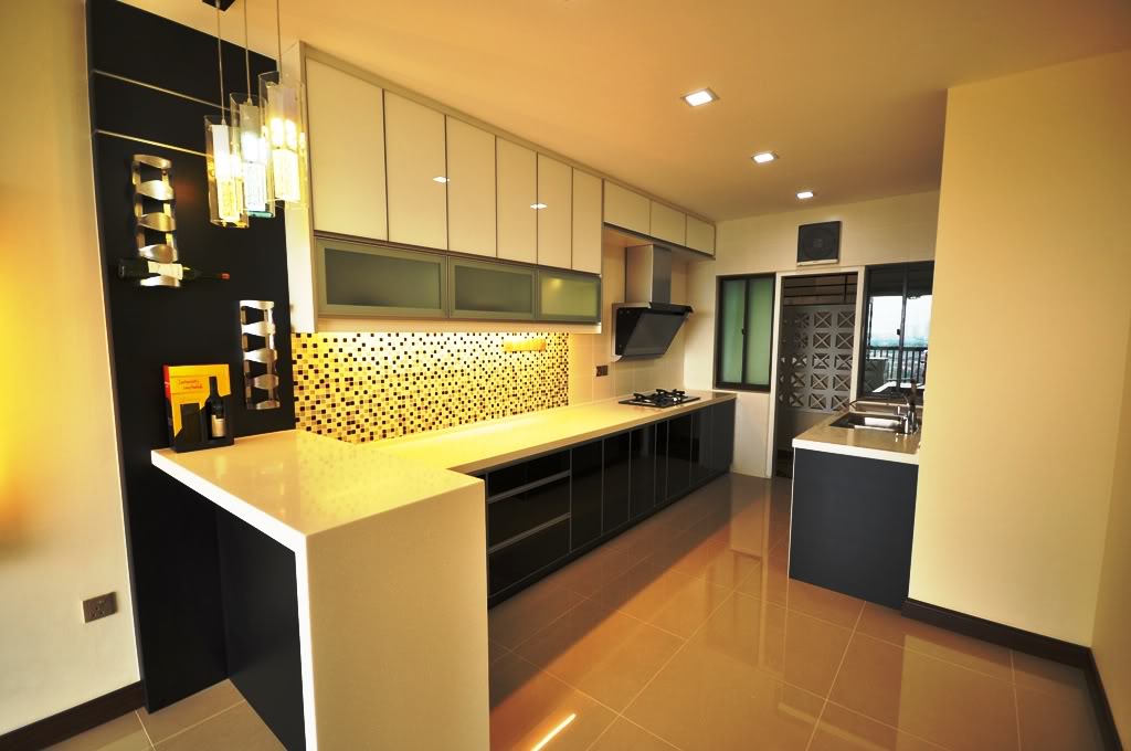 Black and White Kitchen Design with 3G Glass